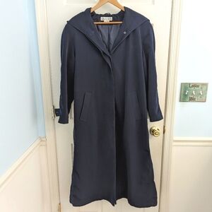 Julia Kein women's full length navy blue trench coat. Size 16W.